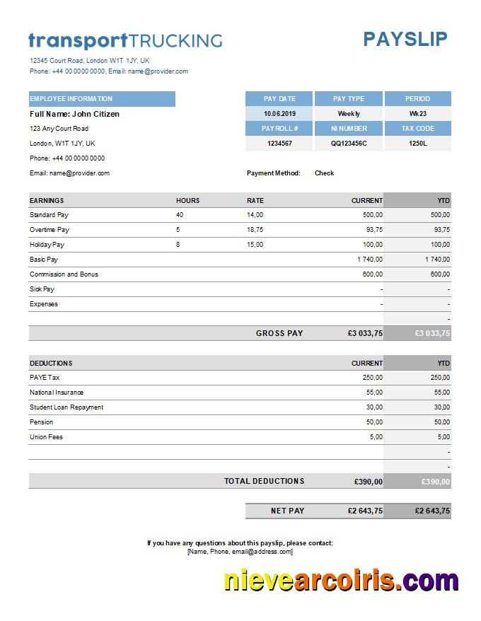 transport company payroll
